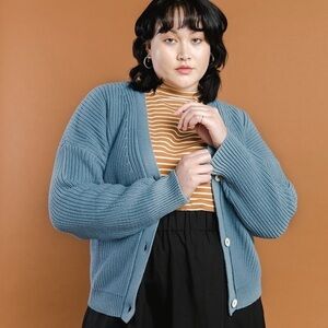 Tradlands Blue Shelter Cardigan S
